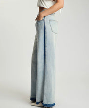 One Teaspoon | Love Machines Mid Waist Super Wide Leg Jeans - Split Party Contrast Blue