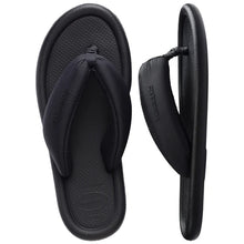 A pair of black Havaianas flip-flops shown on a plain white background, displaying both the top-down view and the side profile.