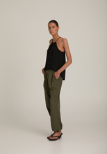 Joyeux layer halter top in black (noir), alternate view