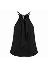 Joyeux layer halter top in black (noir), additional view
