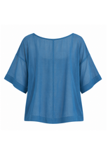 Joyeux sheer boxy top in steel blue, additional view 2