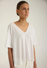 JOYEUX | Sheer Cotton V-Neck Top – White