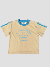 Moon Child Mini Boardriders Club Peregian Beach Tee - Stone/Blue Trim