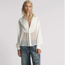 One Teaspoon Sheer Tuxedo Shirt - White