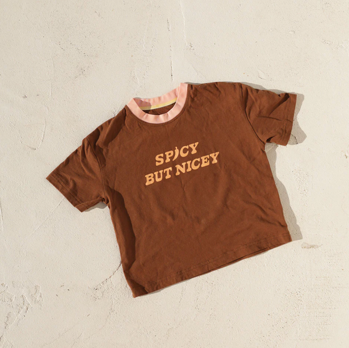 Small Swim Club Spicy But Nicey T Shirt - Brown