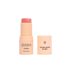 Avocado Zinc SPF 50 Natural Lip & Cheek Tint Coral