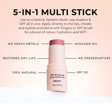 Avocado Zinc SPF 50 Natural Lip & Cheek Tint Berry