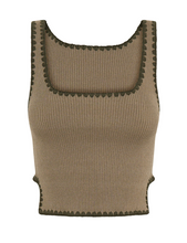 One Teaspoon Knitted Scallop Tank - Khaki