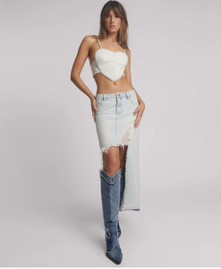 One Teaspoon Denim Heart Top - Le Surf Blue