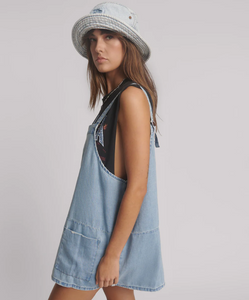 One Teaspoon Hemp Denim Pini Mini Dress - Faded Blue