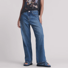 One Teaspoon Baxters Mid Waist Wide Leg Denim Jeans - Blue Love