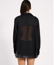 One Teaspoon Sheer Tuxedo Shirt - Black