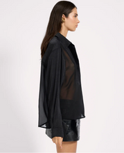 One Teaspoon Sheer Tuxedo Shirt - Black