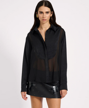 One Teaspoon Sheer Tuxedo Shirt - Black