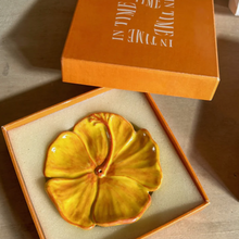 In Time Incense Hibiscus Ceramic Incense Holder - Golden Yellow