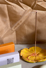 In Time Incense Hibiscus Ceramic Incense Holder - Golden Yellow