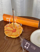 In Time Incense Hibiscus Ceramic Incense Holder - Golden Yellow