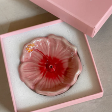 In Time Incense Hibiscus Ceramic Incense Holder - Sunset Red
