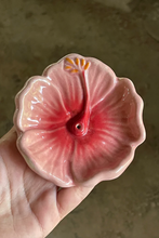 In Time Incense Hibiscus Ceramic Incense Holder - Sunset Red