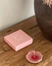 In Time Incense Hibiscus Ceramic Incense Holder - Sunset Red