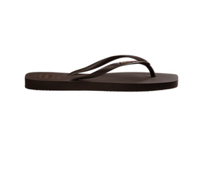 Havaiana Slim Square Toe Logo Thong Brown