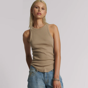 One Teaspoon Distressed Ramone Rib Tank - Sand