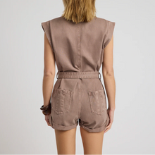 One Teaspoon- ESPRESSO BROWN BANDIT AVIATOR MINI DENIM JUMPSUIT
