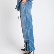 One Teaspoon- Roadhouse Wide Leg Drawstring Jeans / Blue Stripe