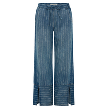 One Teaspoon- Roadhouse Wide Leg Drawstring Jeans / Blue Stripe