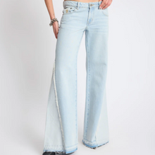 One Teaspoon-Johnnies Low Waist Wide Leg Flared Denim Jeans