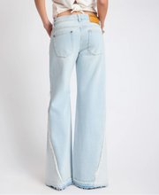 One Teaspoon-Johnnies Low Waist Wide Leg Flared Denim Jeans