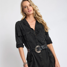 One Teaspoon- Crushed Midi Shirt Dress