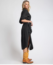 One Teaspoon- Crushed Midi Shirt Dress
