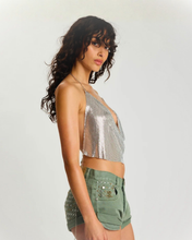 One Teaspoon | Supernova Glomesh Cowl-Neck Top - Silver