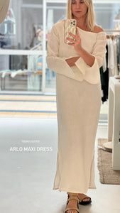 Arlo Maxi  Dress in Coconut Cream Linen
