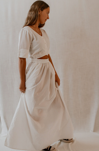 Paola Maxi Dress in White Poplin