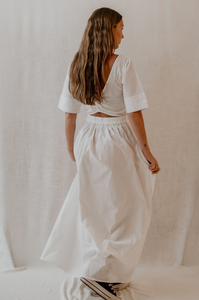Paola Maxi Dress in White Poplin