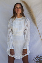 Aslyn Dress in White Textured Cotton