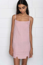Sammi Mini Slip Dress in Primrose Pink Linen