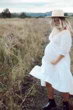 Zoey Midi Dress in White Cotton Poplin