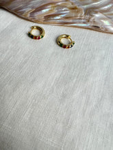 Lostris Gold Hoops with Rainbow Jewels