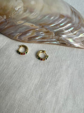 Lostris Gold Hoops with Rainbow Jewels